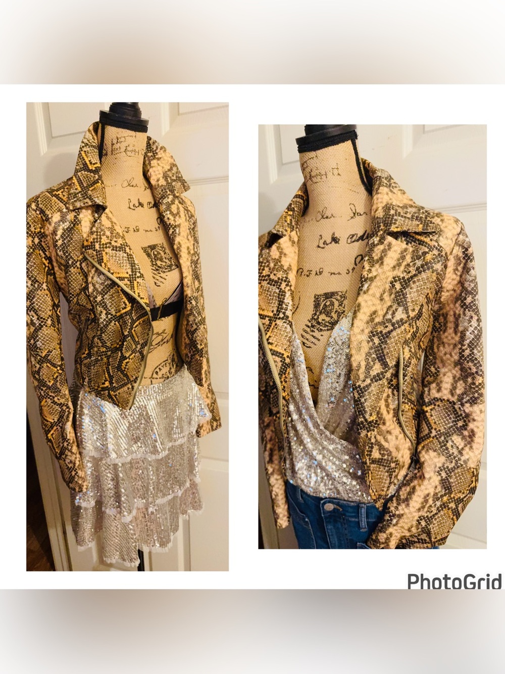 Love on a Hanger Champagne Sequin Trim Skirt Set